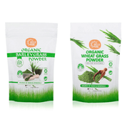 shan Superfood Green Bundle - Barley Grass Powder Organic and Wheat Grass Powder - 100g