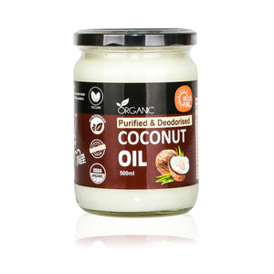 Certified Organic - Purified & Deodorised Coconut Oil  (RBD)- 500ML